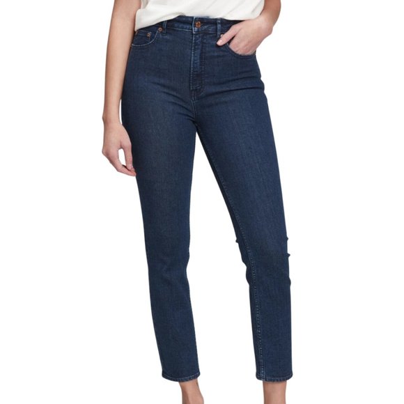 GAP Denim - Gap womens jeans size 27 dark wash vintage slim sky high rise stretch ankle crop